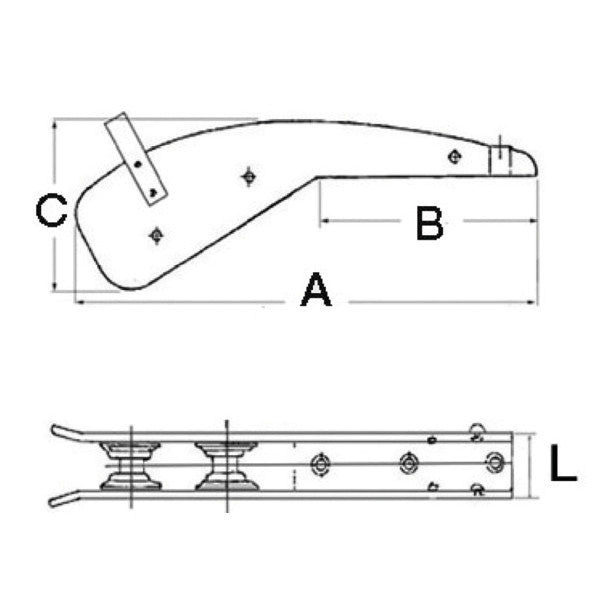1852 Ankerrolle aus gegossenem rostfreien Stahl mit Kettenstopper für 5-10kg Anker