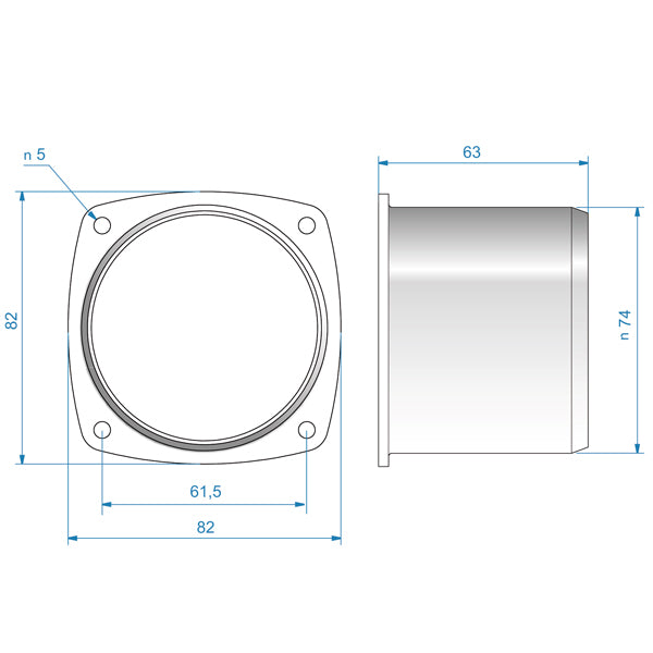 Roca Anschluss Kunststoff weiss für Lüftungsschlauch D=75mm