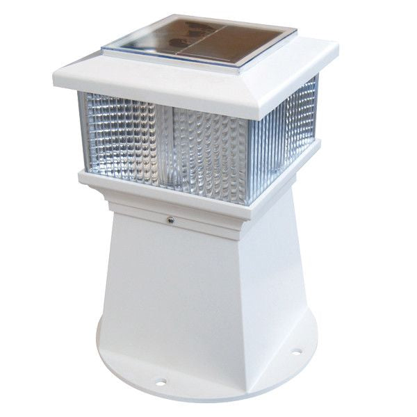 Dock Edge LED Stegbeleuchtung mit Solarpaneel weiss, H=25cm D=17cm