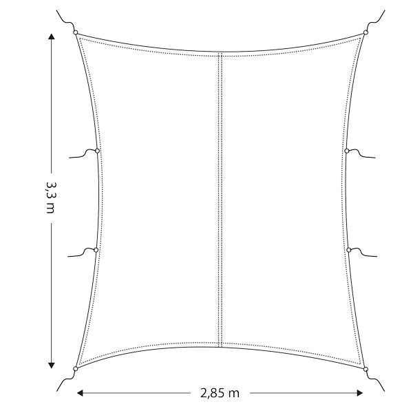 Cockpit Sonnensegel rechteckig 2,85x3,3m