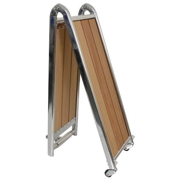 Landgang rostfreier Stahl / Teak L=160cm B=28cm, faltbar