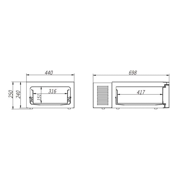 1852 Kompressorkühlschrank zum Ausziehen 12/24V 5/2.5A 60W 20l