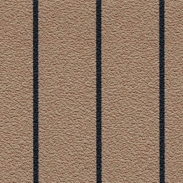 Gisatex Antislide Decksbelag B=1,5m L=5m teakfarben mit schwarzen Streifen