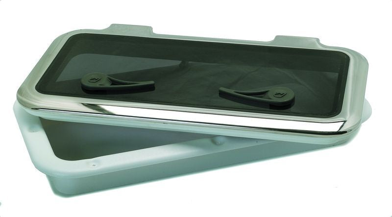Rutgerson Decksluke rechteckig Classic L=556mm B=276mm H=27mm Griffe Kunststoff Innenrahmen Kunststoff Off White