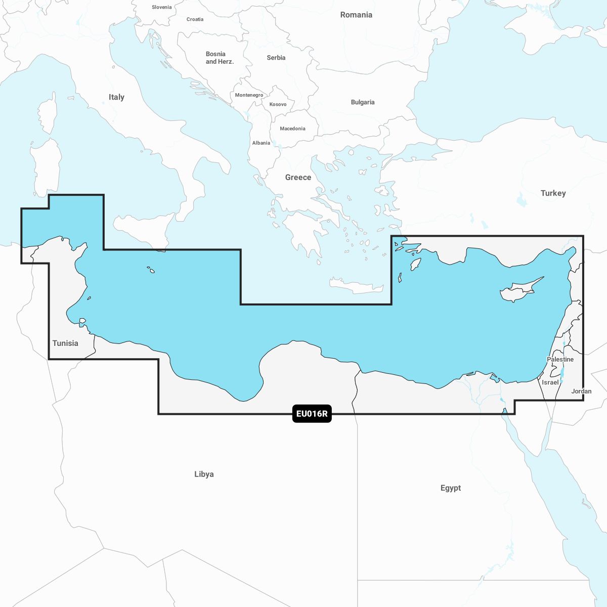 Navionics+ EU016R Mittelmeer Afrika Nordküste, Türkei Südküste, Zypern, Syrien, Libanon, Israel