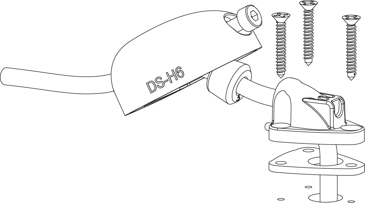 Scanstrut Kabeldurchführung DS-H6 Kunststoff waagerechte Montage für Kabel D=2-6mm grau