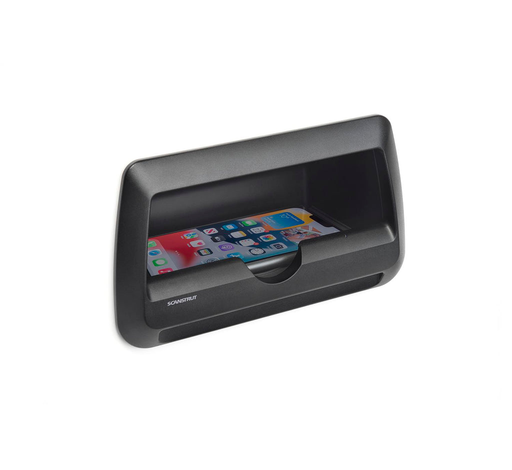 Scanstrut ROKK Ladegerät COVE SC-CW-09F Ablagefach quer zum Einlegen für kabelloses Laden von Smartphones 12/24V 10W Ausgang max 2A wasserdicht nach IPX6