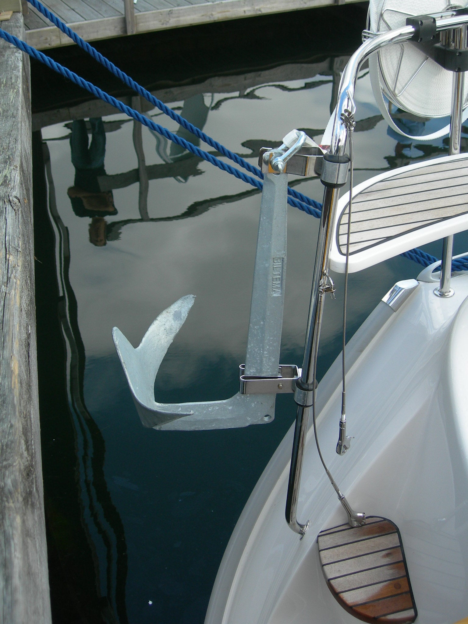 NOA Heckkorb-Ankerhalterung 10605 für Bruce-Anker max. 15kg mit 2 Stück NOA Rohrhalter 25mm