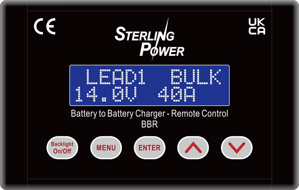 Sterling BBR Fernbedienung mit Anzeige für Batterie-zu-Batterie Ladegeräten mit bideriktionaler Ladung